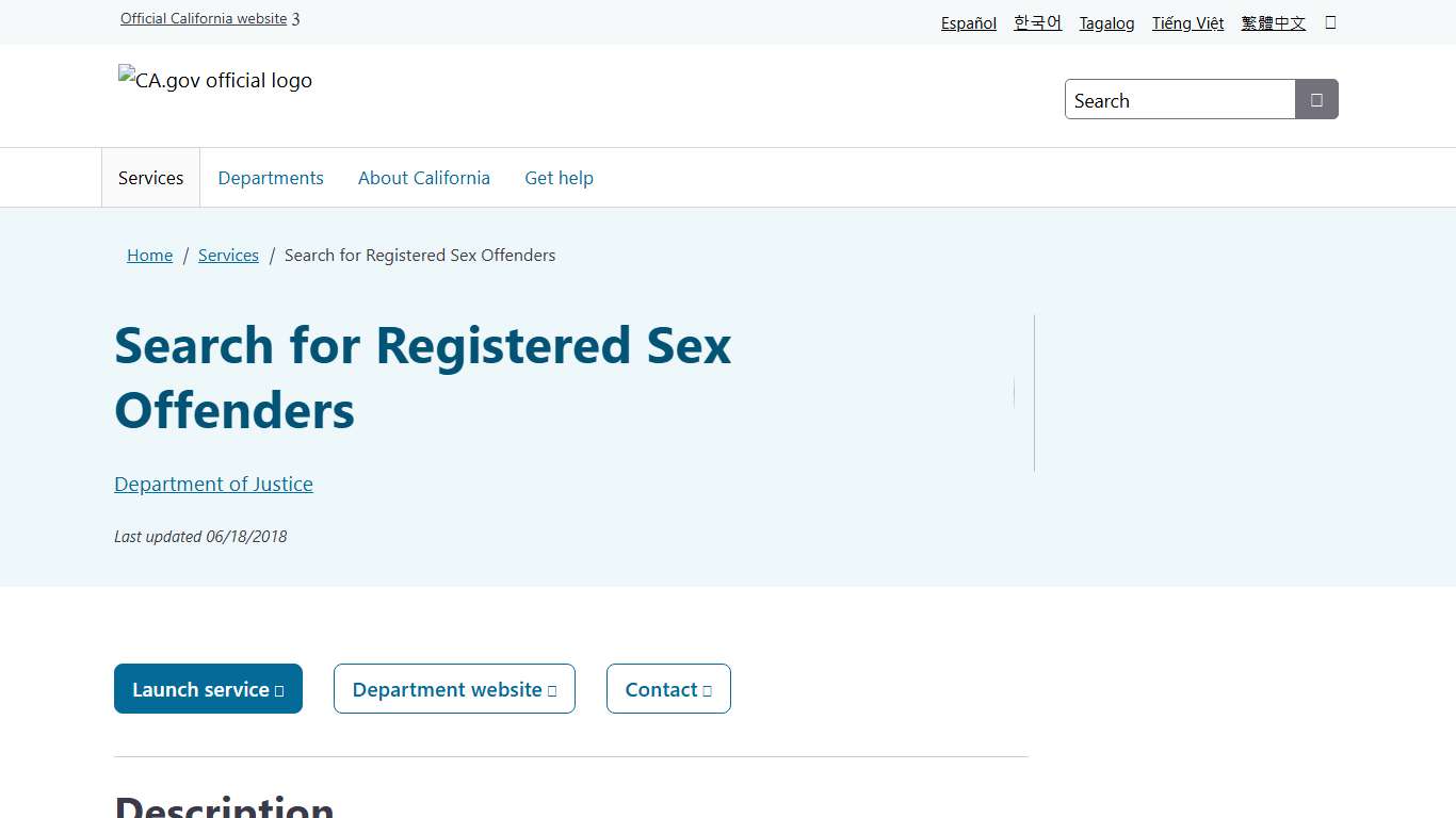 Search for Registered Sex Offenders CA.gov