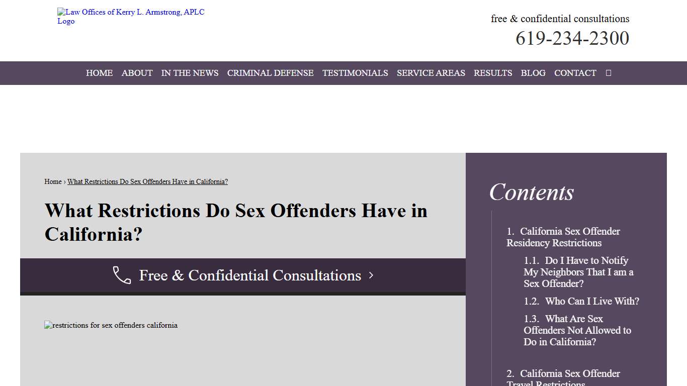Sex Offender Restrictions in California